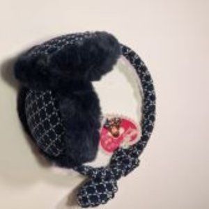 Blue and White Bandeau Earmuffs